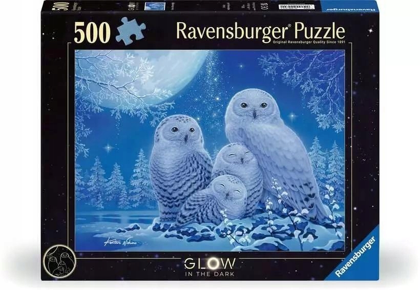 Ravensburger 2D svietiace puzzle: Sovy 500 dielikov